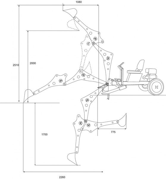 Прицепной мини экскаватор МД-2 Minidiger MD-2 фото